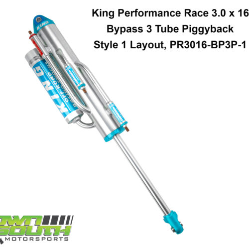 King Shocks 3.0 x 16 Performance Racing 3 Tube Bypass Piggyback Reservoir, STYLE 1 – PR3016-BP3P-1